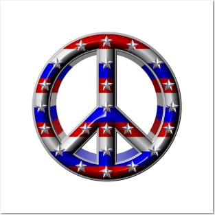 USA peace sign Posters and Art